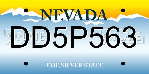 DD5P563 Nevada License Plate