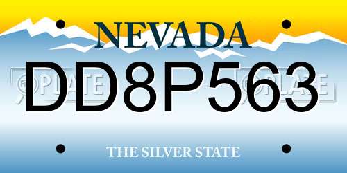 DD8P563 Nevada License Plate