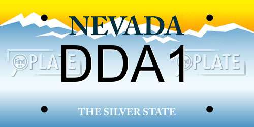 DDA1 Nevada License Plate