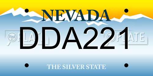 DDA221 Nevada License Plate