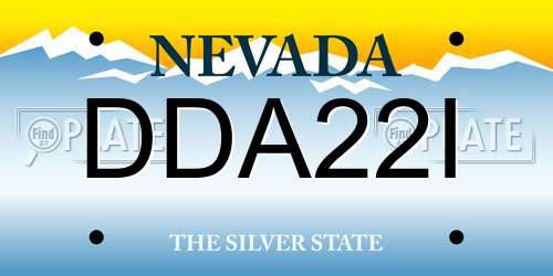 DDA22I Nevada License Plate