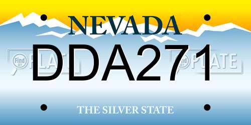 DDA271 Nevada License Plate