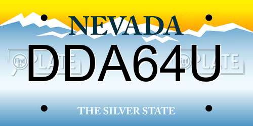 DDA64U Nevada License Plate