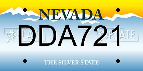 DDA721 Nevada License Plate