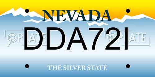 DDA72I Nevada License Plate