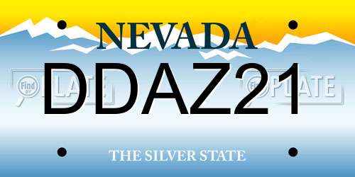 DDAZ21 Nevada License Plate