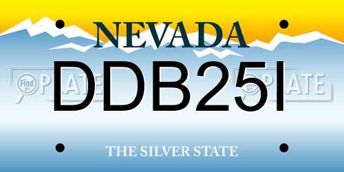 DDB25I Nevada License Plate