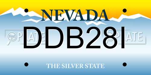 DDB28I Nevada License Plate