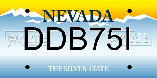 DDB75I Nevada License Plate