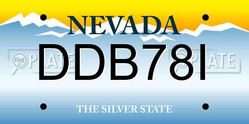 DDB78I Nevada License Plate