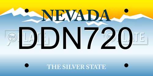 DDN720 Nevada License Plate