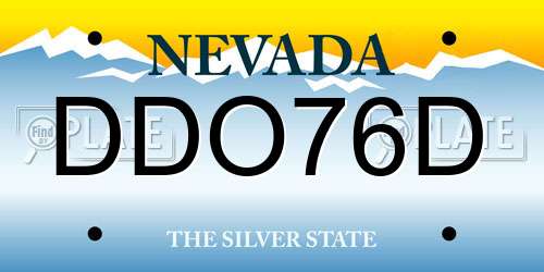 DDO76D Nevada License Plate