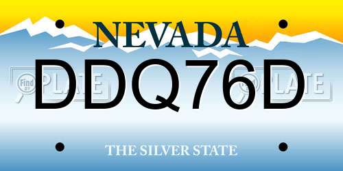 DDQ76D Nevada License Plate