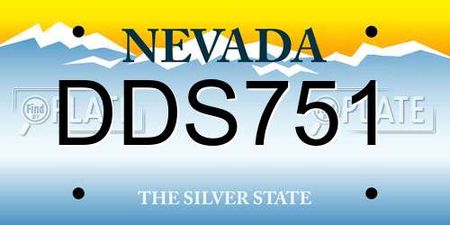 DDS751 Nevada License Plate