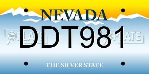 DDT981 Nevada License Plate