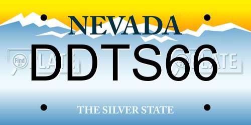 DDTS66 Nevada License Plate