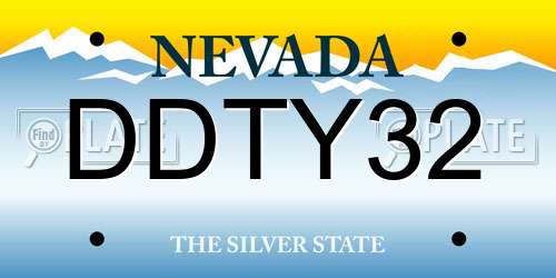 DDTY32 Nevada License Plate