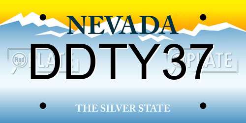 DDTY37 Nevada License Plate