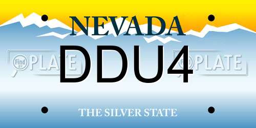 DDU4 Nevada License Plate