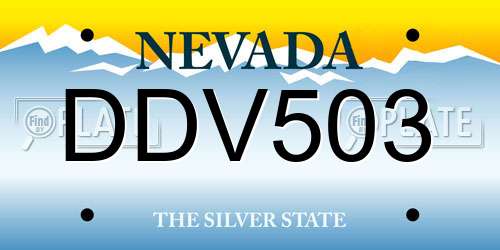 DDV503 Nevada License Plate