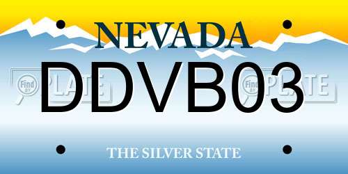 DDVB03 Nevada License Plate