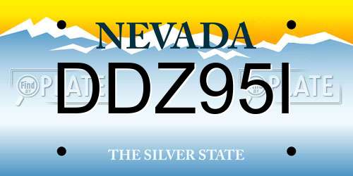 DDZ95I Nevada License Plate