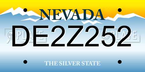 DE2Z252 Nevada License Plate