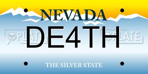 DE4TH Nevada License Plate