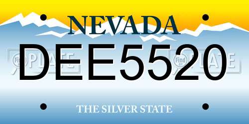 DEE5520 Nevada License Plate