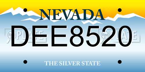 DEE8520 Nevada License Plate