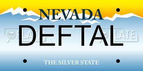 DEFTAL Nevada License Plate