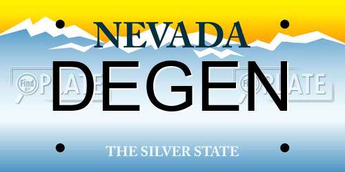 DEGEN Nevada License Plate