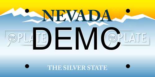 DEMC Nevada License Plate