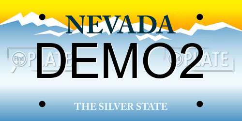 DEMO2 Nevada License Plate