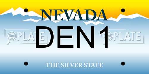 DEN1 Nevada License Plate