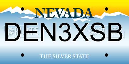 DEN3XSB Nevada License Plate