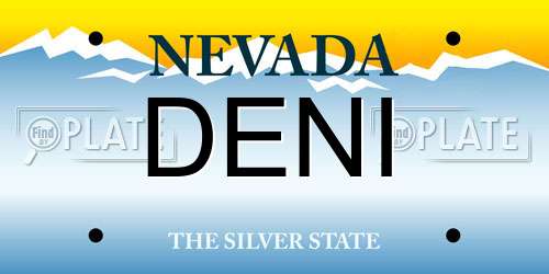 DENI Nevada License Plate
