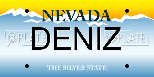 DENIZ Nevada License Plate