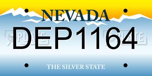 DEP1164 Nevada License Plate