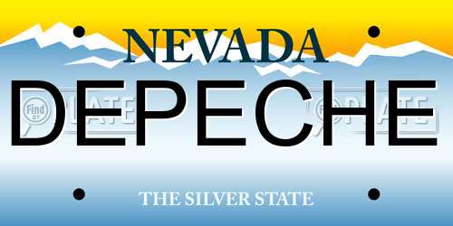 DEPECHE Nevada License Plate