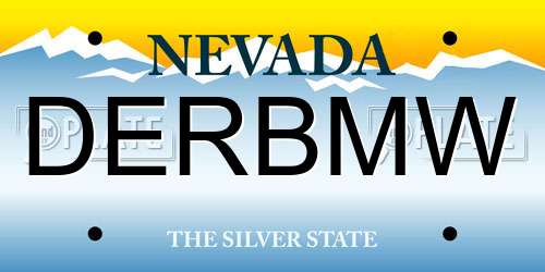 DERBMW Nevada License Plate