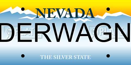 DERWAGN Nevada License Plate