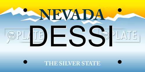 DESSI Nevada License Plate