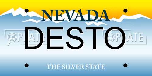 DESTO Nevada License Plate