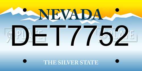 DET7752 Nevada License Plate