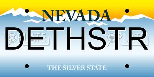 DETHSTR Nevada License Plate