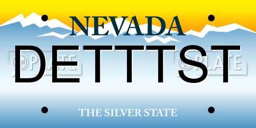 DETTTST Nevada License Plate