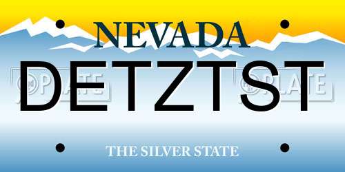 DETZTST Nevada License Plate