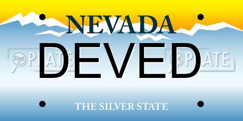 DEVED Nevada License Plate