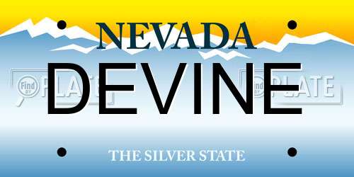 DEVINE Nevada License Plate